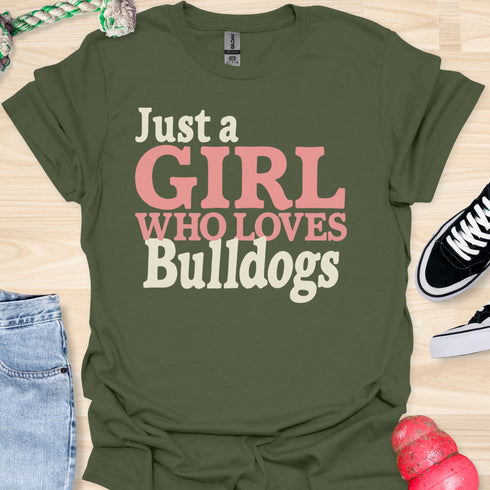 Just a girl who loves bulldogs - V9 - Blocky T-Shirt